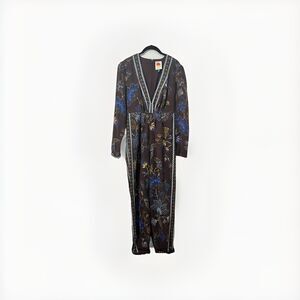 FARM Rio Brown and Blue Floral Dress